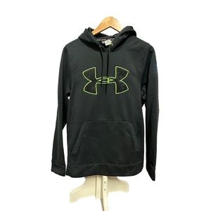 Under Armour: Men's Activewear Athletic Black with Green Patterns Hoodie